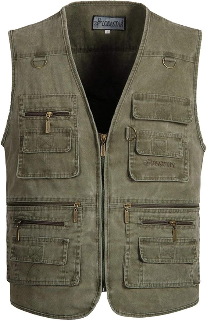 Men's Outdoor Sport Vest Fishing Cotton Unique Vest Pocketed Multi