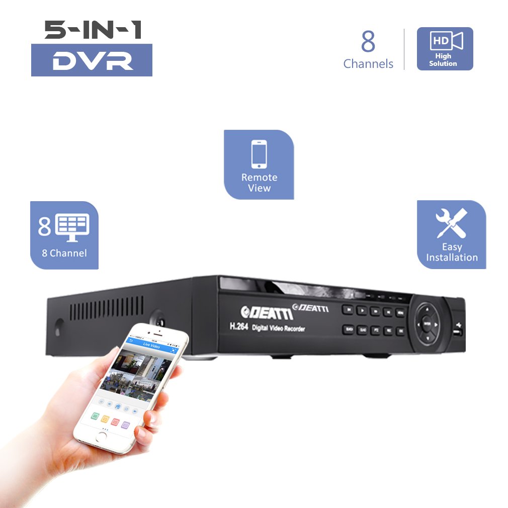 オープニング大放出セール Deatti Ahd 防犯レコーダー 8ch Dvr 1080n 防犯録画機 デジタルレコーダー 高画質 960h 7p 1080n Cvi Tvi Cvbs Ipカメラ接続可 5 In 1レコーダー スマートフォン遠隔監視機能 録画機能搭載 モーション検知 内蔵hdd 8ch1080n Dvr 内蔵hddなし