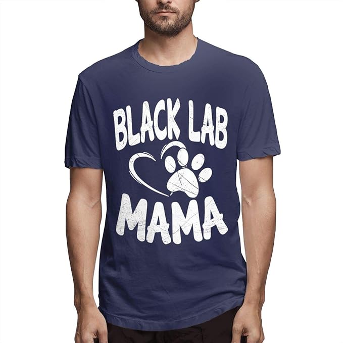 Amazon.com: Black Lab Mama Men's Short Sleeve Cotton T-Shirt Classics Crewneck Tops: Clothing