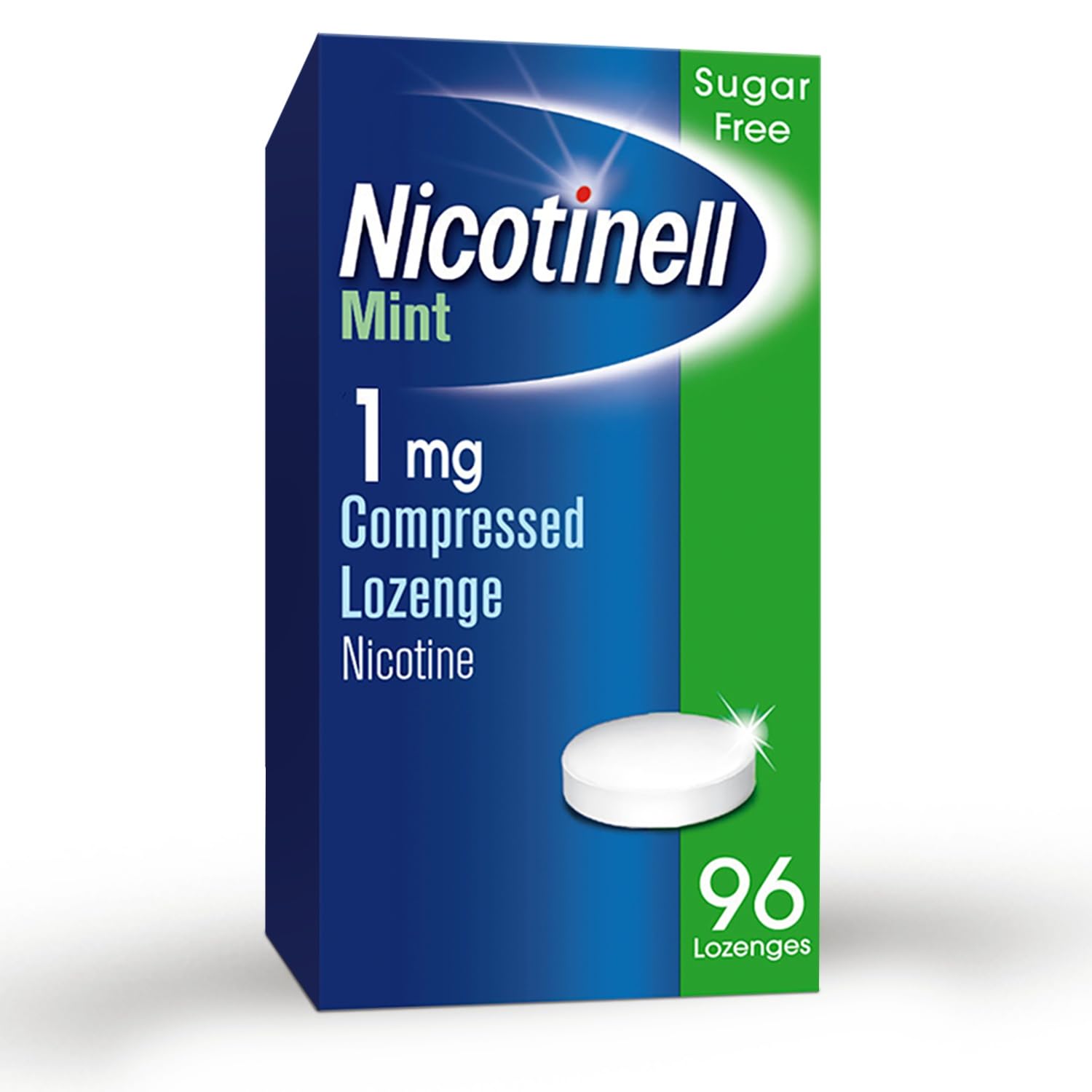 Nicotinell Mint Lozenge 1mg (96 Lozenges), Stop Smoking Aid, Sugar Free Nicotine Lozenges, Fresh Mint Flavour, 1mg Regular Strength for Light Smokers, Quit Smoking Aid