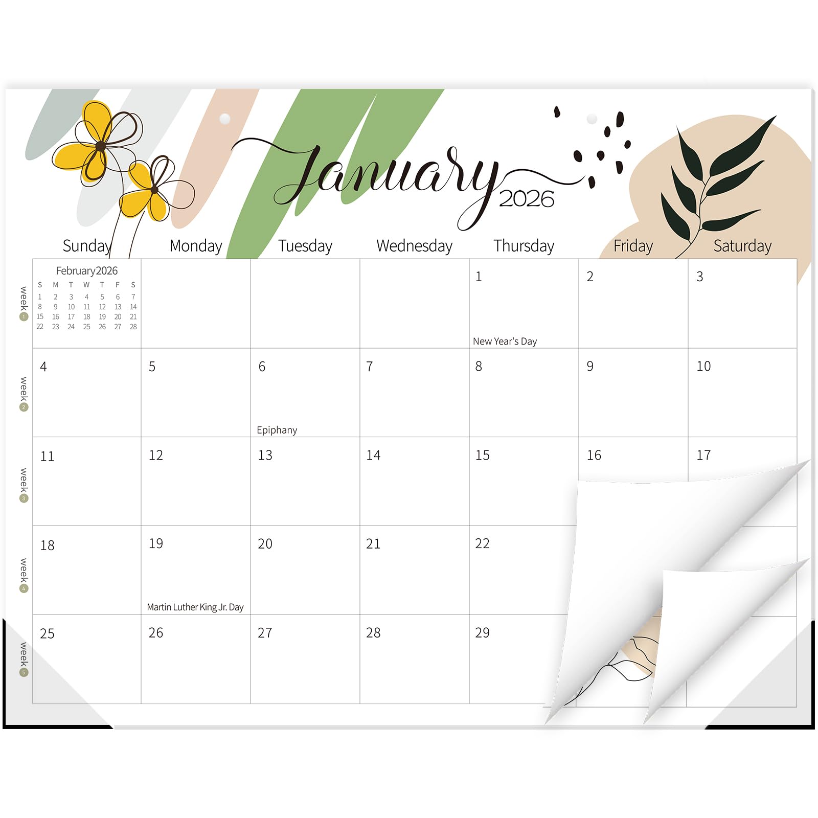 View 1 of ****2 PACK****Guasslee 14" X 11" Desk Calendar 2026-2027, Desk Top Calendar 2026, 18-Month School Year Desk/Wall Calendar, 2026 Jan-2027 Jun, Monthly Planner With Corner Protcetor For Office Home School Organizing