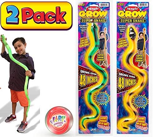 Amazon.com: Magic Grow Snake Toy Mega (paquete de 2) crece hasta 48 pulgadas 600%, serpiente mágica, juguetes que crecen agua, recuerdo de fiesta. Más 1 bola de rebote | #311-2p: Toys \u0026 Games