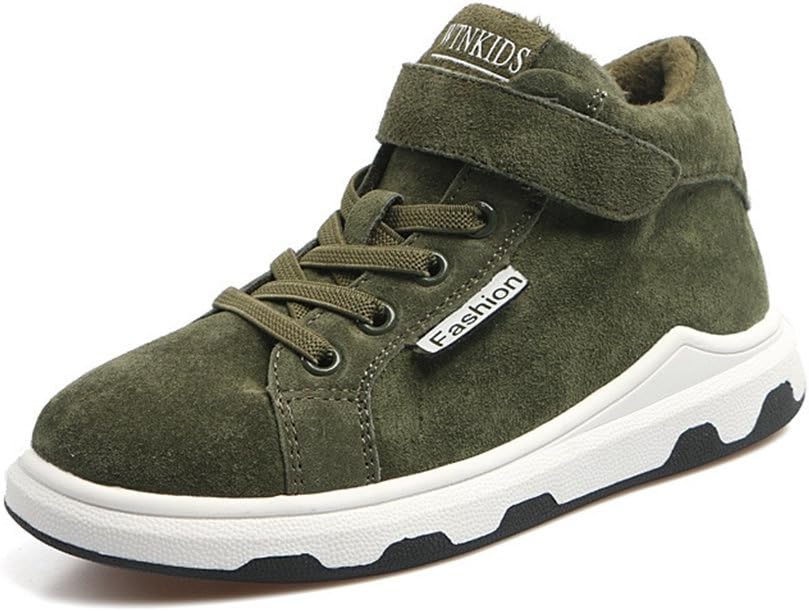 Qianliuk Kids Winter Shoes High Top Velcro Waterproof Warm Faux Fur Lined Booties for Boys Girls (Toddler,Little Kids,Big Kids)