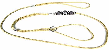 Ausstellungsleine 3mm mit Antiklook Elementen in Pandora Style - Vorführleine - 3 Längen