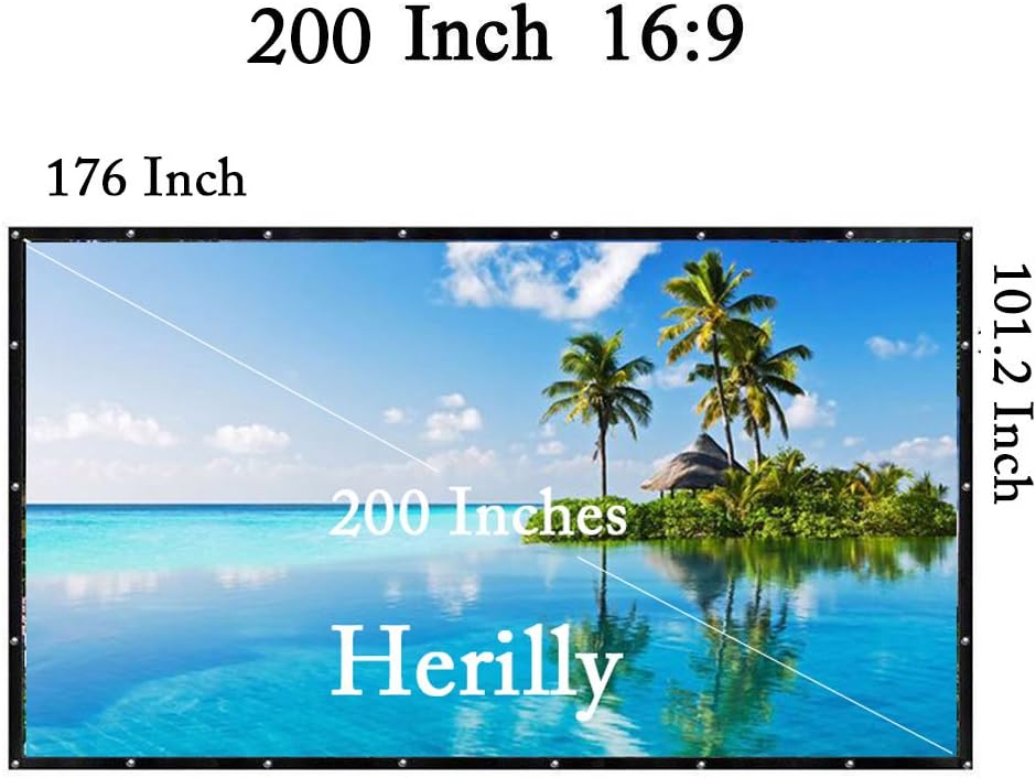IGREAT 200 inch Portable Outdoor Projector Screen, 16:9 Folding HD Big Size Movie Screen for Home Theater Office Presentation: Office Products