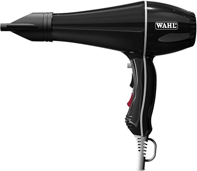 Wahl Powerdry 2000W Hair Dryer for Women Tourmaline Grille Cool Shot 2 Nozzles