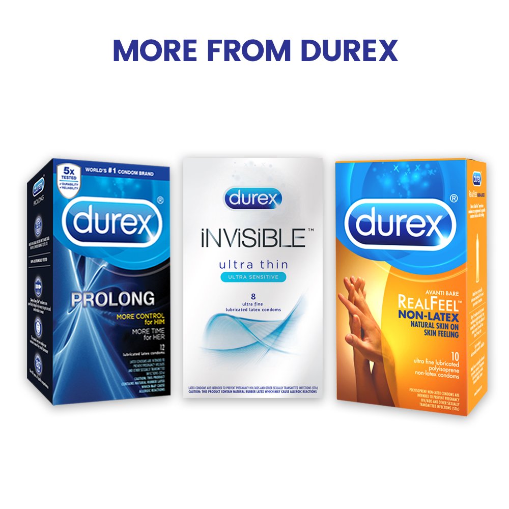 Durex Condoms, Ultra Fine, Ribbed, Dotted with Delay Lubricant, Durex
