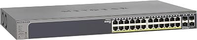 NETGEAR GS728TP-100EUS 24 Port Gigabit Smart PoE Ethernet Switch 4 SFP Grey