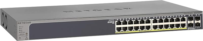 NETGEAR GS728TP-100EUS 24 Port Gigabit Smart PoE Ethernet Switch 4 SFP Grey