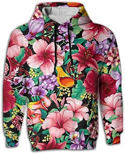Dlqafr Breeze Tropical Floral BTS Sweatshirt Cheap Drawstring Hoodies For Men