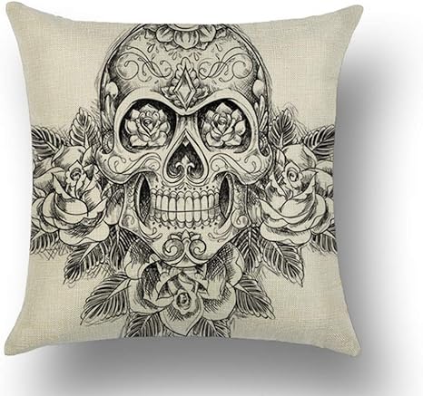 Amazon Co Jp クッションカバー 髑髏 花 ドクロ 骸骨 万聖節 ハロウィン かっこいい 肌触りよい インテリア 装飾 店飾り ソファー 車 枕カバー 座布団カバー 抱き枕カバー 背当てクッションカバー カバー単品 おしゃれ 4枚組み 45 45cm ホーム キッチン