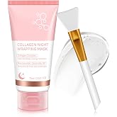 QwsYaay Collagen Night Wrapping Mask, Collagen Face Mask, Collagen Sleeping Mask, Collagen Facial Mask for Elasticity &amp; Hydration, Hydrates and Tightens Skin, Reduces Sagging