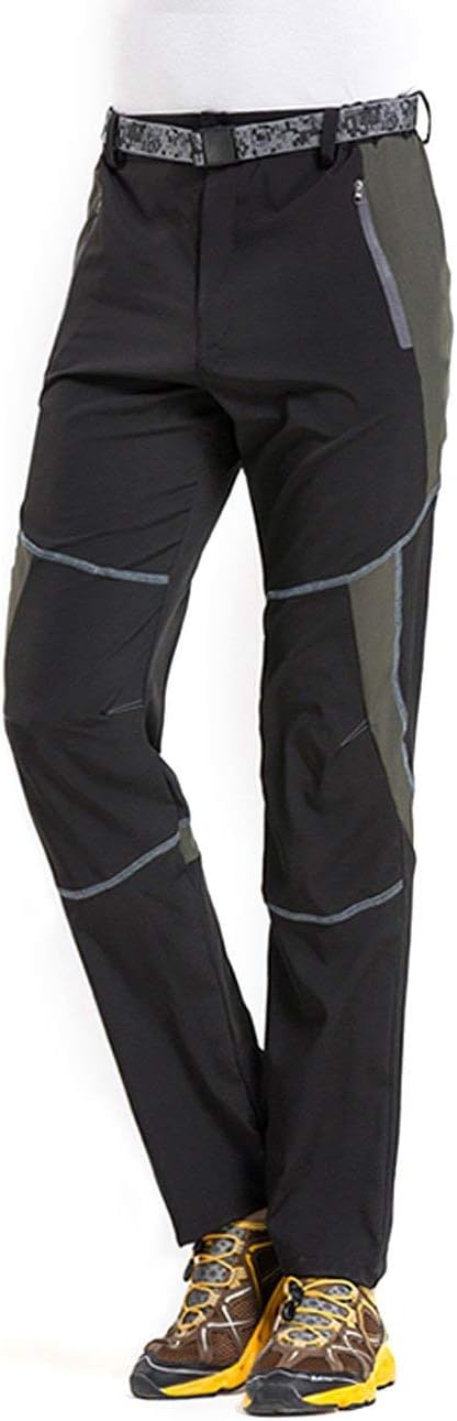 SUKUTU Mens Hiking Pants Breathable Quick Dry Outdoor Water Resistant Softshell Walking Trousers With Belt