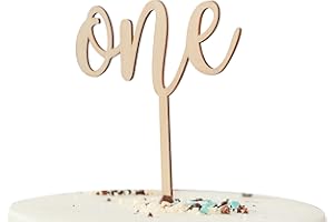 CANTLY Cake Toppers One Year Wood Sign - First Birthday Cake Topper Decorations,First Anniversary Smash Cake Topper (WOOD ONE)