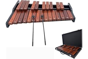 Lfhelper Portable Professional 25 Key Xylophone Alto Wood Xylophone, Adult School Band Student Percussion Educational, diatonic scale from F to F, semitone scale from F to D (Coffee Brown)…