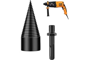 Lyshujli Removable Fire Wood Log Splitter Drill Bit,32MM Kindling Splitter Dril Bit, Round Shank Fire Wood Drill Bit for Drive Impact Driver