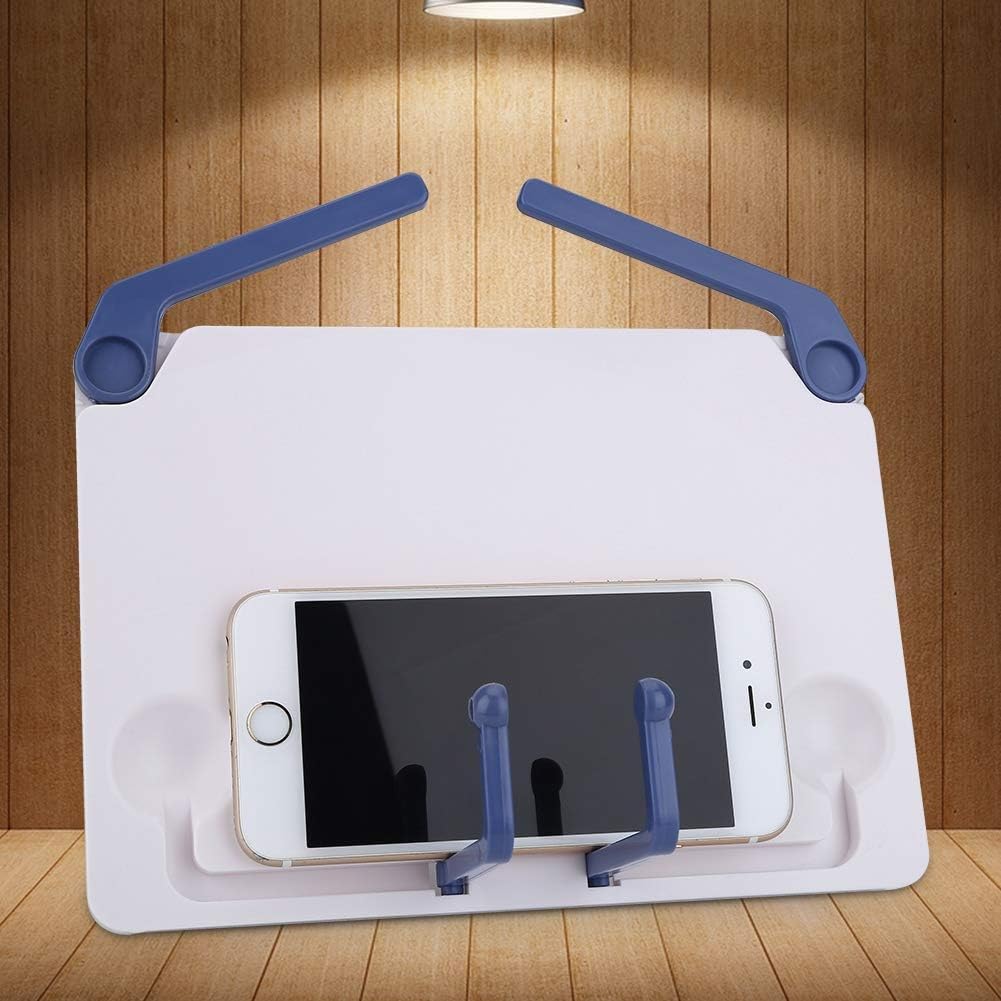 Tabletop Music Stand, Portable Desktop Book Holder, Adjustable 0-60 Degree, Multi Functional, Blue - Image 3