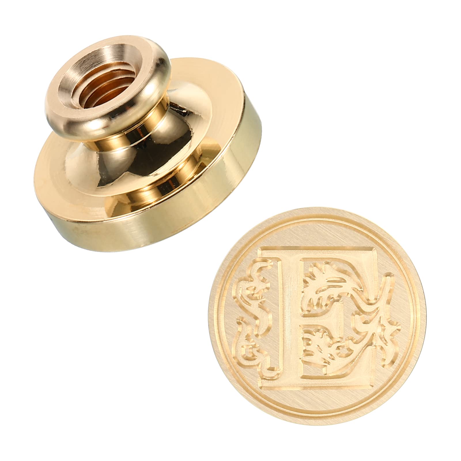 PATIKIL Alphabet E Wax Seal Stamp, Initial Letter Sealing Wax Stamp Classic Retro Brass Head for Envelope Invitation Cards