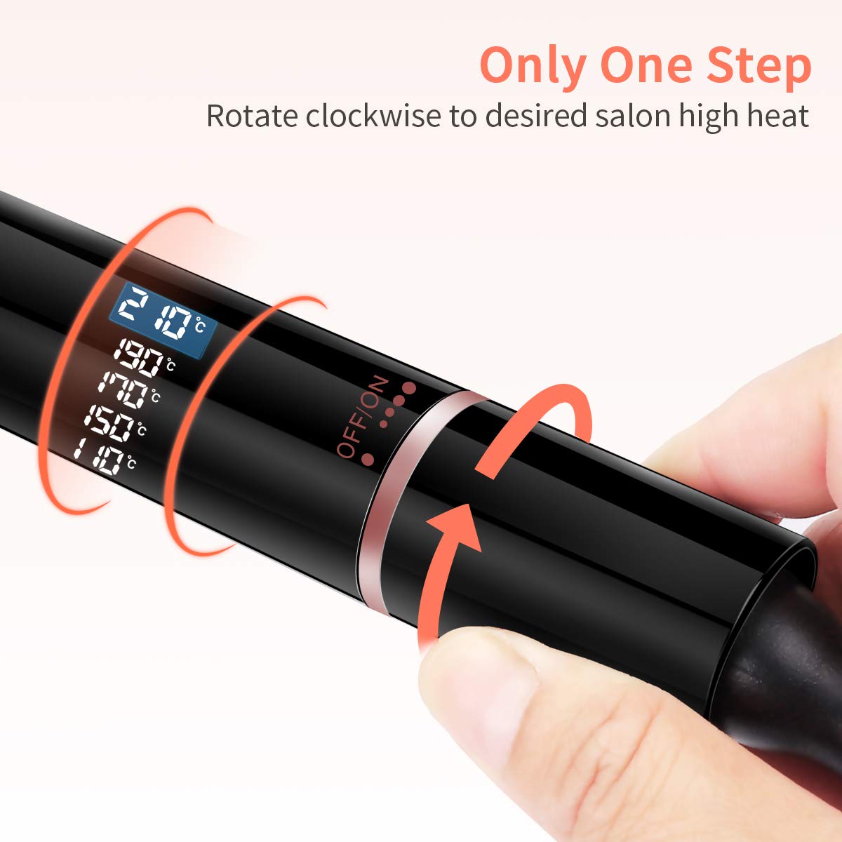 Ceramic Curling Iron,1.25 inch Curling Wand,Tourmaline Coating Hair curler with Rotary Temperature Control LCD Temp Display Include Heat Resistant Glove