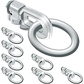 SALUINOKI 8Pack L Track Double Stud Tie Down Fitting with O Ring Silver, L Track Tie Down, L-Track Accessories for Truck Bed,Trailer Cargo Control,Pickup, RV, ATV Breaking Load 5500Lbs