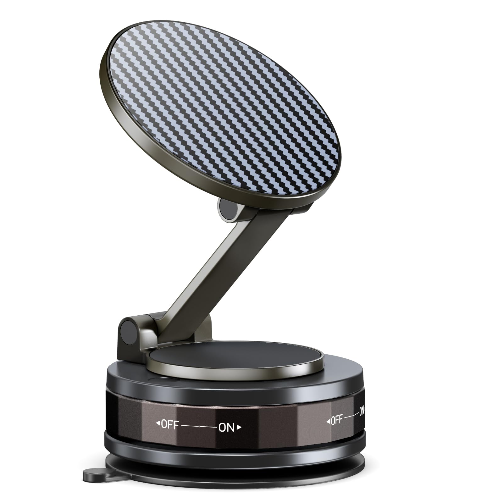 Photo 1 of NZKEEYZI Phone Holders for Your car, Compatible with MagSafe, Ultra Vacuum Suction Cup Mount, 360° Rotation, Car Phone Holder Compatible with All Models, Carbon Fiber Coffee