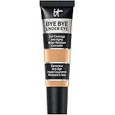 IT Cosmetics Bye Bye Under Eye Concealer - Water-Resistant, 24H Full Coverage Brightening Concealer For Dark Circles, Fine Lines, Redness & Discoloration, Anti-Aging Color Correcting Cream - 0.4 fl oz
