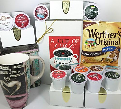 Keurig K CUP Coffee Lovers Sugar Free Prime Coffee Gift Box Basket Sampler Set with Quality Lang Mug Perfect for Birthday Thinking of You Anniversary Congratulations Christmas- 16 Most Popular KCUPS