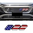 TRD Grille Decoration Badge - Tri-Color Grille Badge Emblem Front Grille Insert Trims - Car Truck Label Decoration Accessories Compatible with Tacoma 4Runner Tundra Sequoia Rav4 Highlander (USA-Red)