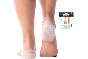 Tuli's Heavy Duty Gel Heel Cups, Cushion Insert for Shock Absorption, Plantar Fasciitis, Sever’s Disease and Heel Pain Relief