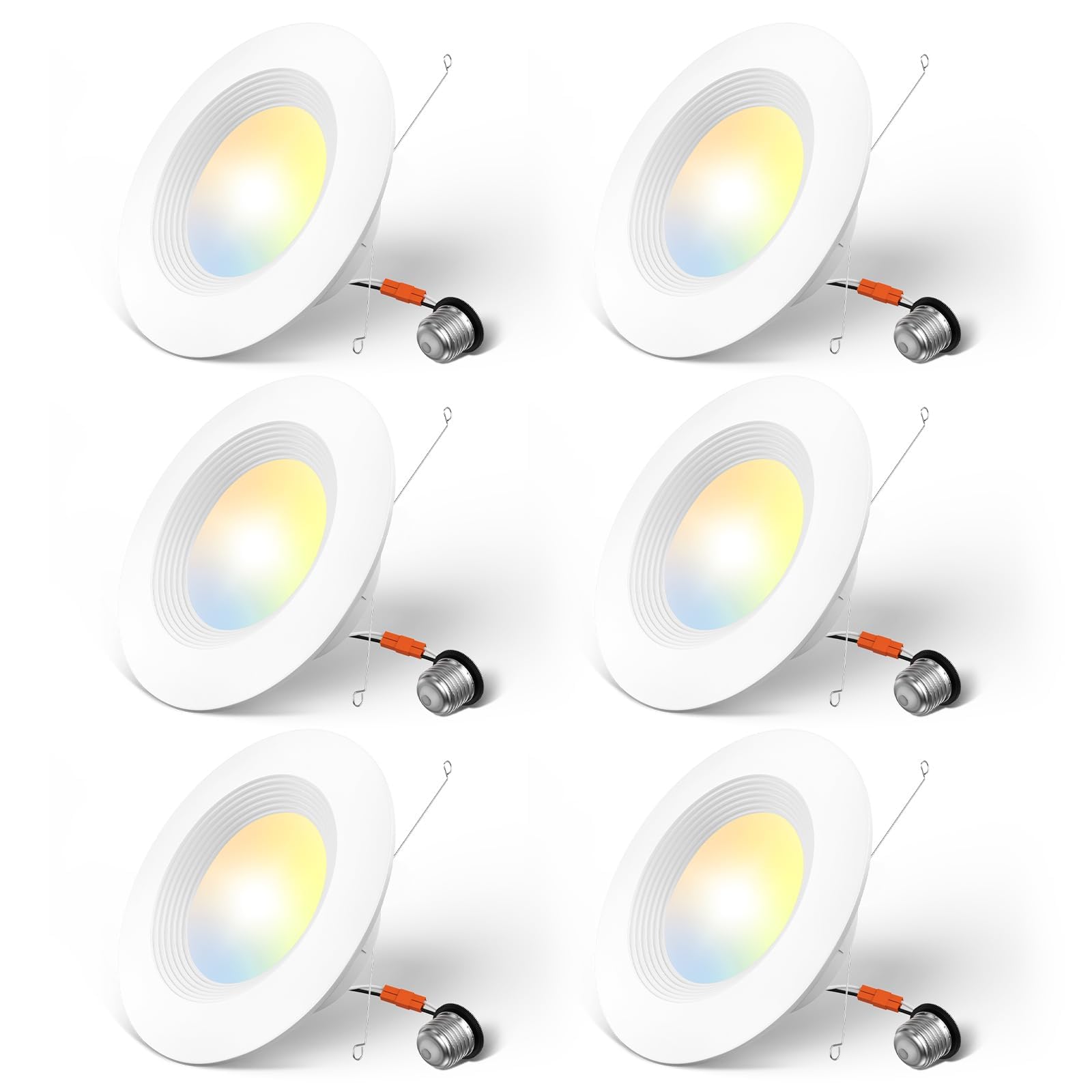 Photo 1 of ***CORRECT ITEM****Amico 5/6 inch 5CCT LED Recessed Lighting 6 Pack, Dimmable, IC Rated, 12.5W=100W, 950LM Can Lights with Baffle Trim, 2700K/3000K/4000K/5000K/6000K Selectable, Retrofit Installation, ETL & FCC