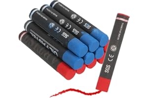 MECCANIXITY 12Pcs Lumber Marking Crayons, 2.8" x 0.4" Tire Marker Drawing Crayons(Red/Blue)