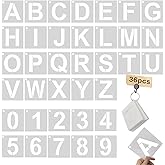 3 Inch Letter Stencils Kit, Alphabet Art Craft Stencils, Reusable Plastic Letters and Numbers Stencil Set for Wood, Wall, Fab