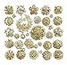 32 pcs Rhinestone Gold Brooch Lot Assorted Crystal Brooch & Button Wedding Brooch Bouquet DIY Kit AMBR673