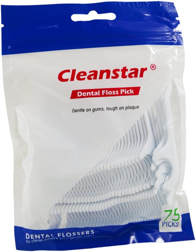 Floss Picks,Glide Floss Stick - 75 Picks Dental Floss Pick FDA Approved Professional Threader,U5fun