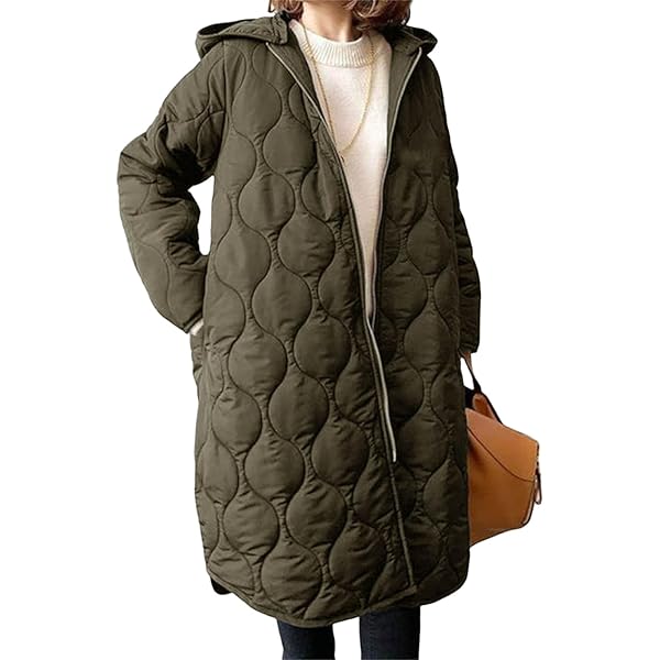 Baimiu Long Winter Coats for Women Diamond Quilted Jacket