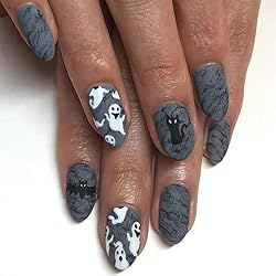 24 Pcs Halloween Press on Nails Short Almond