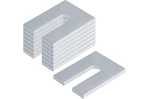 Fanmao 8 Pack 4" x 3" Heavy Duty Steel Metal Horseshoe Shim Washers for 3/4" Bolts, 1/4" Thick, Machinery Leveling Shims