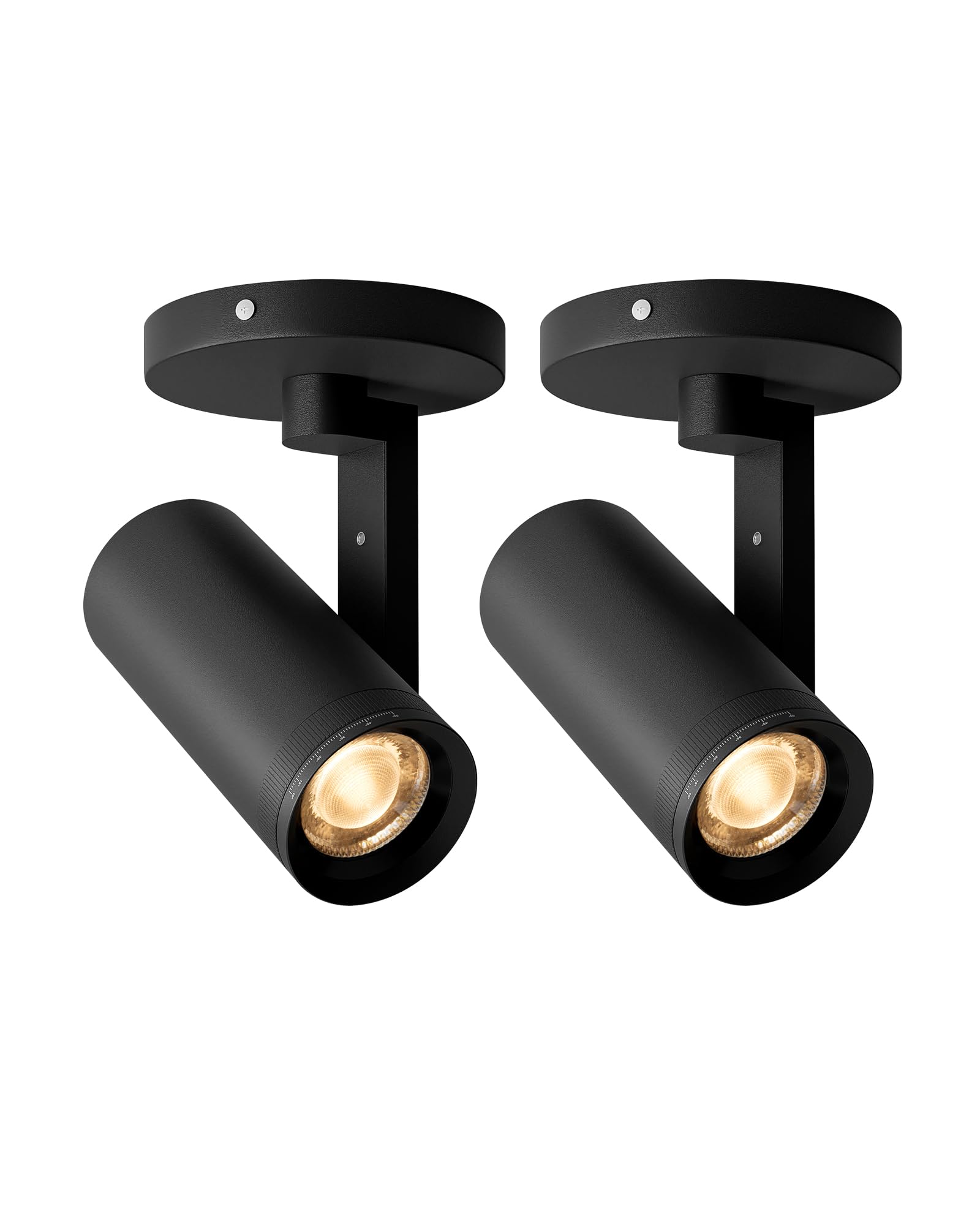 Photo 1 of Aisilan Adjustable Dimmable Beam Angle 10-55° Zoomable Spotlight Indoor, 12W White LED CRI 97 Ceiling Spotlight Fixture, 2 Pack 3000K Modern Accent Lighting for Hallway, Living Room, Mural
