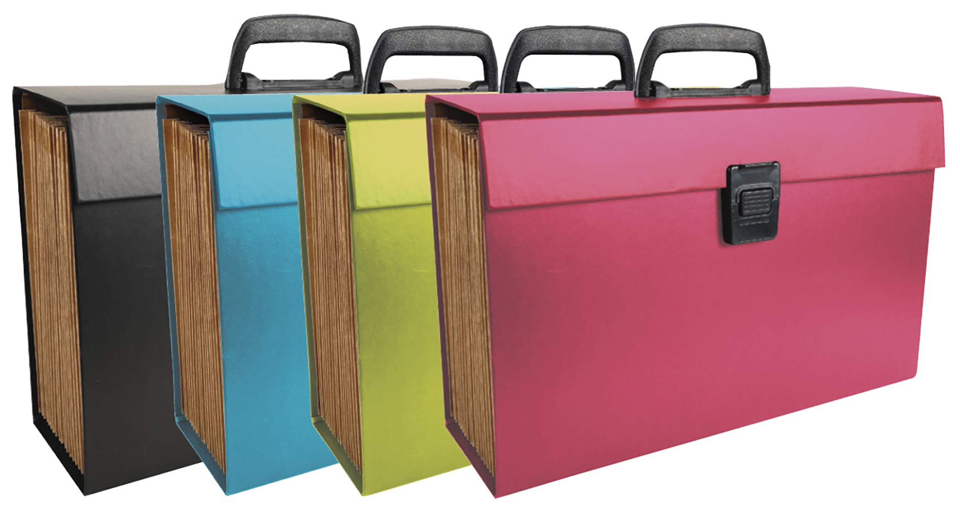 Exacompta - Ref 58420E - Multipart Expanding Case with Handle - 385 x 250mm in Size, Ideal for A4 Size Documents, 20 Tabbed Sections, Holds 1000 Sheets - Random Colour