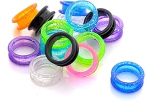 LUZEN 12Pcs Soft Silicone Scissors Finger Rings Grips Inserts Grooming Shear Thumb Inserts Finger Protector Ring Scissor Accessories for Barber Hair Cutting Scissors Pet Shears, Random Color