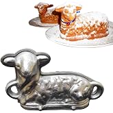TANGDIAABBCC Heavy 3D Cast Aluminum Easter Lamb Sheep Cake Mold Baking Pan Chocolate