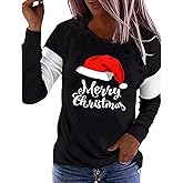 Roshop Christmas Shirts Women's Long Sleeve Holiday Outfits Raglan Shirts