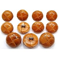 Brown Leather Buttons Set 
