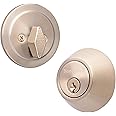Honeywell Safes & Door Locks - Single Cylinder Front Door Deadbolt Lock Set - Anti-Bump Resistant Dead Bolt Lock for Exterior Doors with 2 Entry Keys - Satin Nickel, 3 x 5 x 8.5 in - 8111309