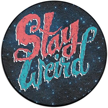 Stay Weird Non-slip Mats Circular Carpet Mats Dining Room Bedroom Carpet Floor Mat 23.6 Inch