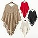 Aausuerty Warm Women Knit Batwing Cape Tassels Poncho Cloak Jacket Coat Outwear Hot Sale Coffee
