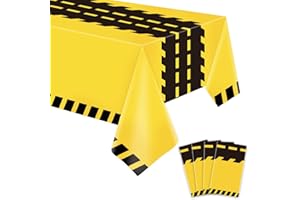 Dvaorc 4 Pack Construction Tablecloths - Rectangle Construction Table Covers - Dump Truck Birthday Table Cloth for Kids Boys - 51 x 86 Inch