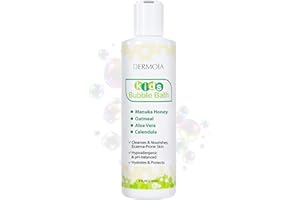 DERMOIA Kids Bubble Bath for Sensitive Skin & Eczema Relief - Baby Bubble Bath with Manuka Honey, Aloe Vera, Colloidal Oatmeal and Calendula - Kids Soap with Botanical Extracts for Sensitive Skin