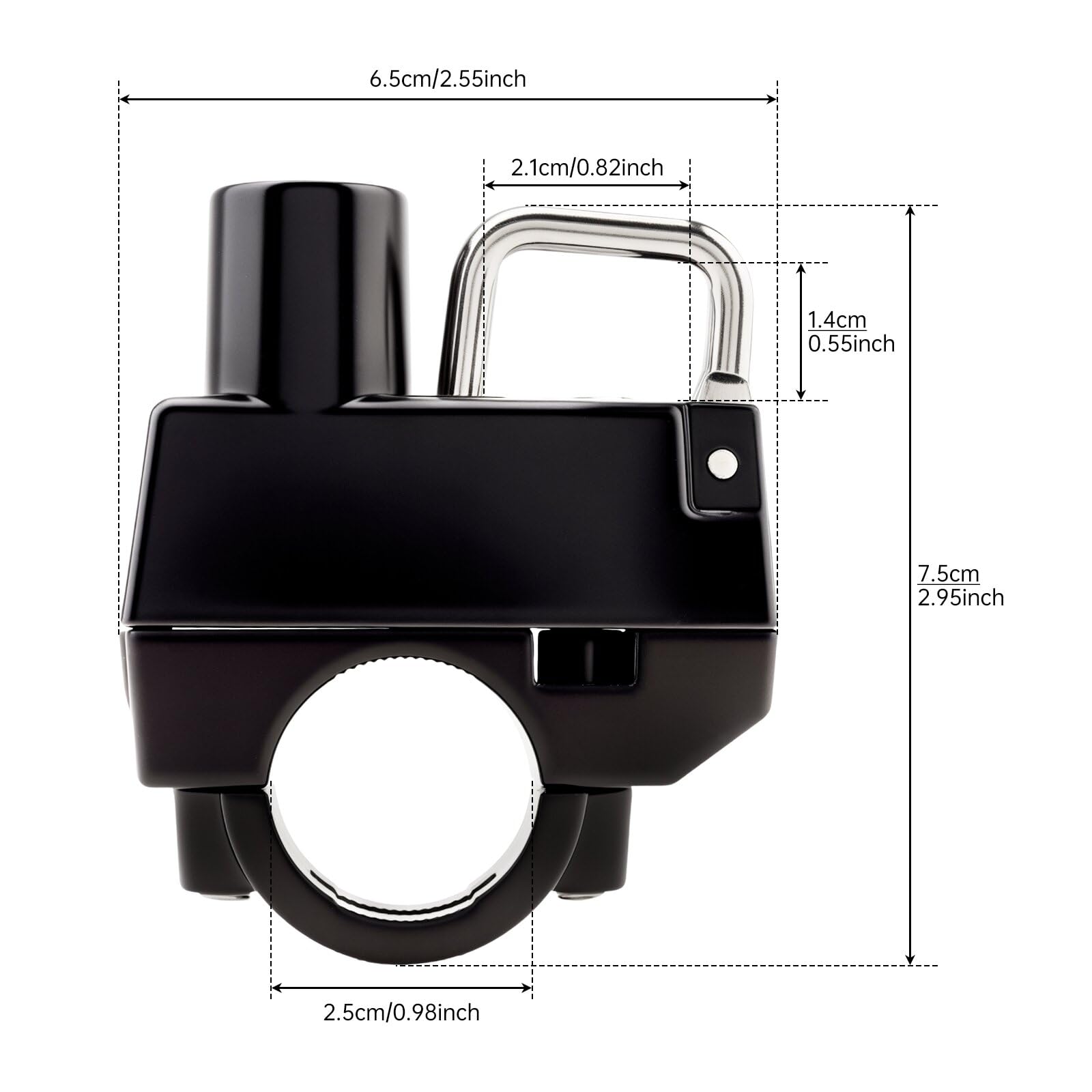 Windance 2 Pack Motorcycle Helmet Lock, Helmet Holder Hook for 7/8