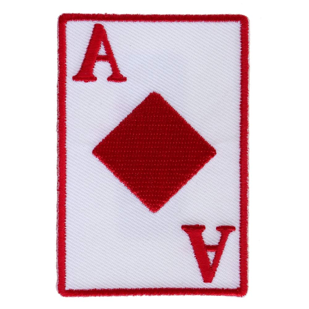 Ace Of Diamonds Patch 2x3 inch. Embroidered Iron on Patch